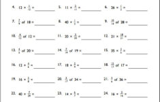 Multiplying Whole Number With Fractions Worksheets