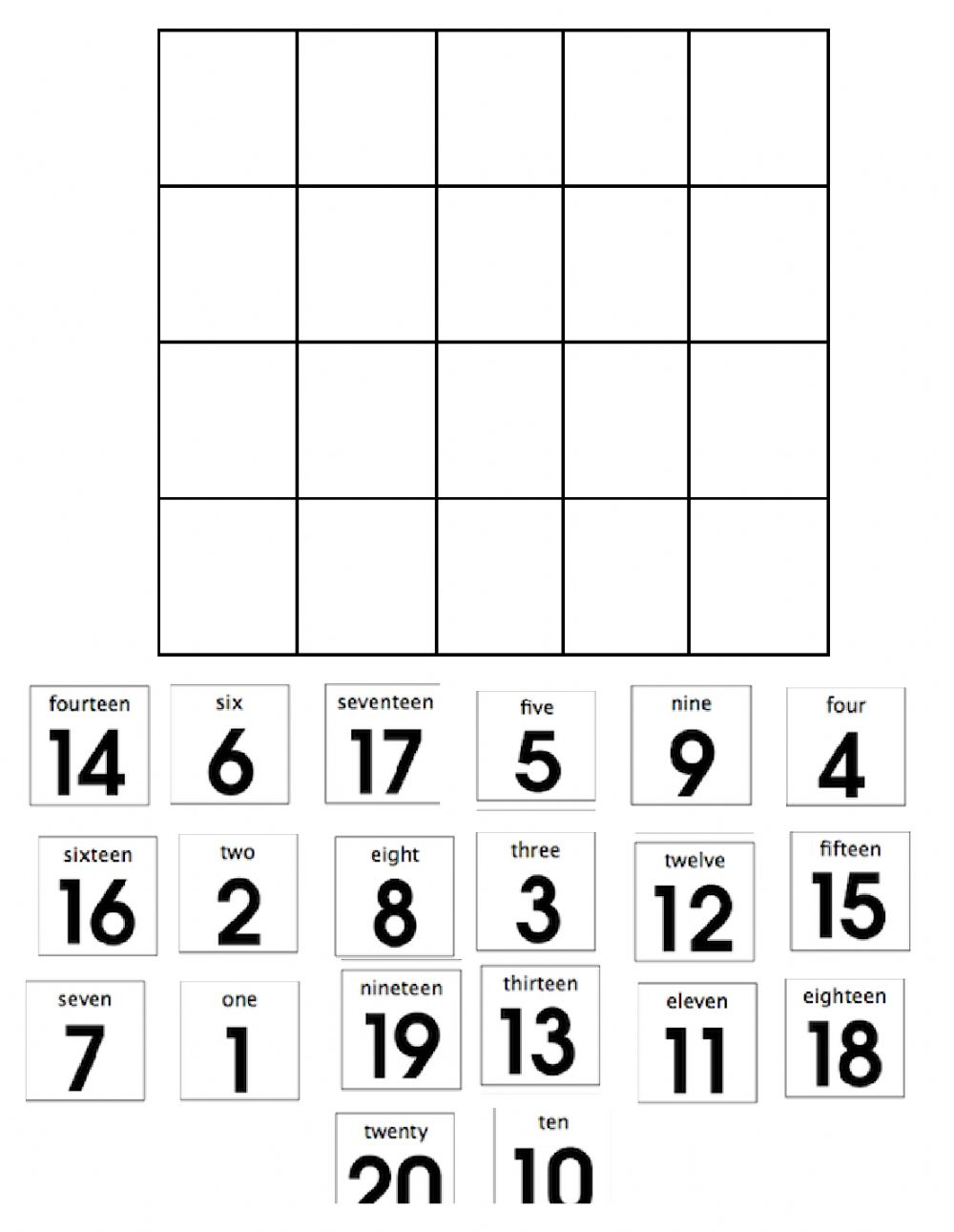 Order Numbers 1 20 Worksheet