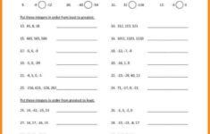 Pictures Comparing And Ordering Integers Worksheet