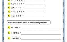 Place Value Of 6 Digit Worksheet