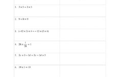 Properties Of Real Numbers Practice Worksheet