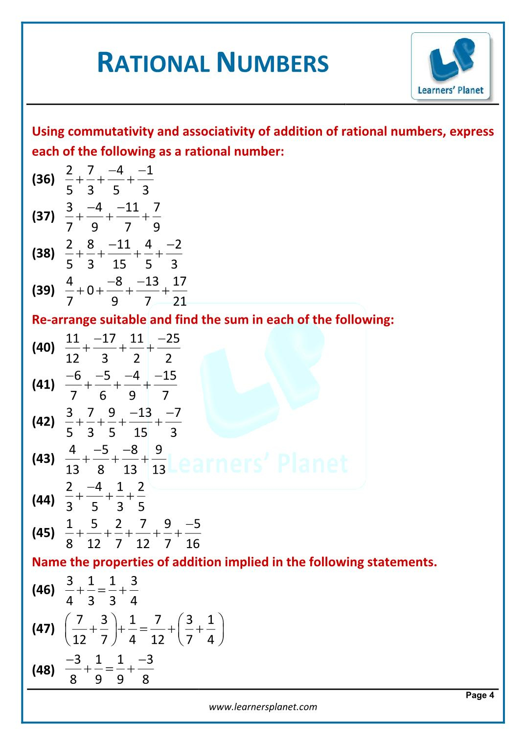 Rational Numbers Worksheet Grade 6 Pdf Worksheets Free