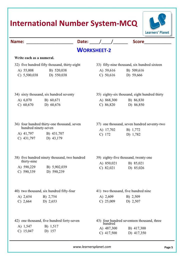 Real Number System Worksheet Fifth Class Math Videos