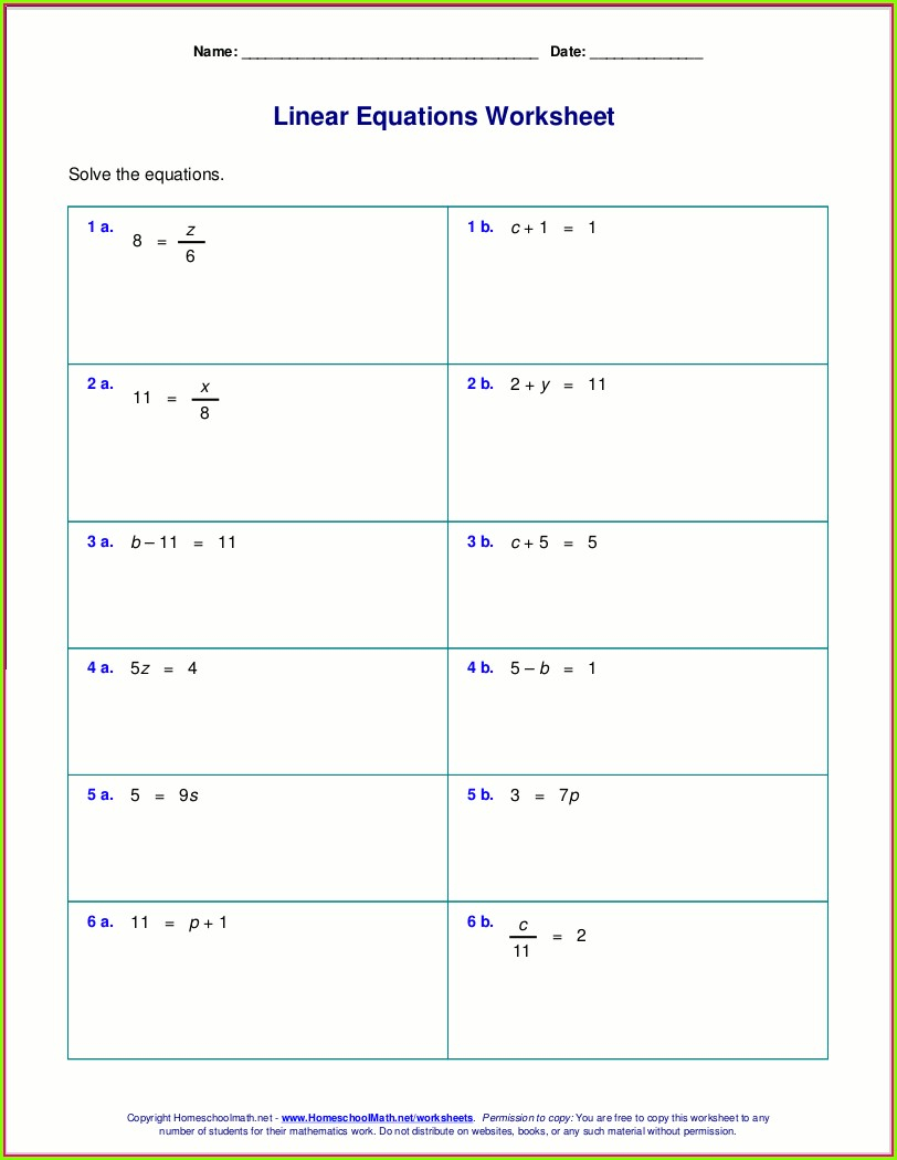 Solving Equations With Rational Numbers Worksheet Answers