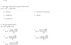 Solving Quadratic Equations With Complex Solutions