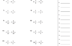 Subtracting Fractions With Regrouping Worksheet With