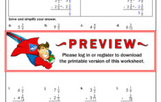 Subtracting Mixed Numbers Worksheet Pdf