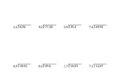 The Dividing Decimals By 2 Digit Tenths A Math Worksheet