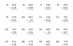 Three Digit Subtraction With Regrouping Worksheets