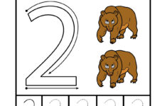 Tracing Number 2 Worksheets For Kindergarten