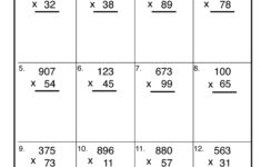 Two And Three Digit Multiplication Practice Worksheet