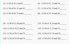 Wonderful Free Worksheet On Lcm Literacy Worksheets