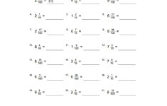 Write Each Fraction Or Mixed Number As A Decimal Worksheet