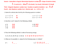 1 5 1 QUANTUM NUMBERS WORKSHEET KEY