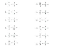 22 Adding Subtracting Multiplying And Dividing Fractions Worksheet Wi