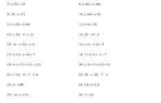 30 Operations With Rational Numbers Worksheet Education Template