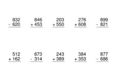 Add And Subtract Multi Digit Whole Numbers With Regrouping Worksheet