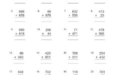 Adding 3 digit Numbers Worksheet