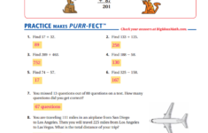 Adding And Subtracting Whole Numbers Worksheet ANSWERS Adding And