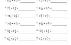 Adding Mixed Numbers Like Denominators Worksheet