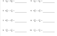 Adding Mixed Numbers With Like Denominators Worksheets