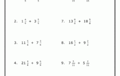 Adding Mixed Numbers With Like Denominators Worksheets Adding Mixed