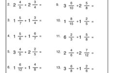 Adding Mixed Numbers Worksheet 1 Adding Mixed Number Mixed Numbers