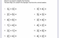 Adding Mixed Numbers Worksheet With Answers WorksSheet List