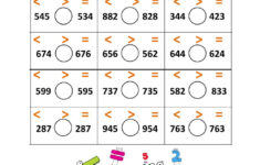 Comparing 3 digit Numbers Worksheet