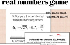 Comparing And Ordering Real Numbers Game Real Numbers Graphing