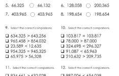 Comparing Greater Numbers Worksheet 4th Grade Math Telling Time