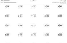 Divide 2 Digit By 1 Digit With Remainders Worksheet Gregory