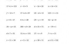 Factoring Worksheet Algebra 1 The Missing Numbers In Equations