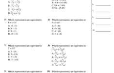 Finding Equivalent Expression With Negative Numbers Math Worksheet