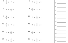 Fraction Worksheets Adding To 1 Whole Worksheet Fractions