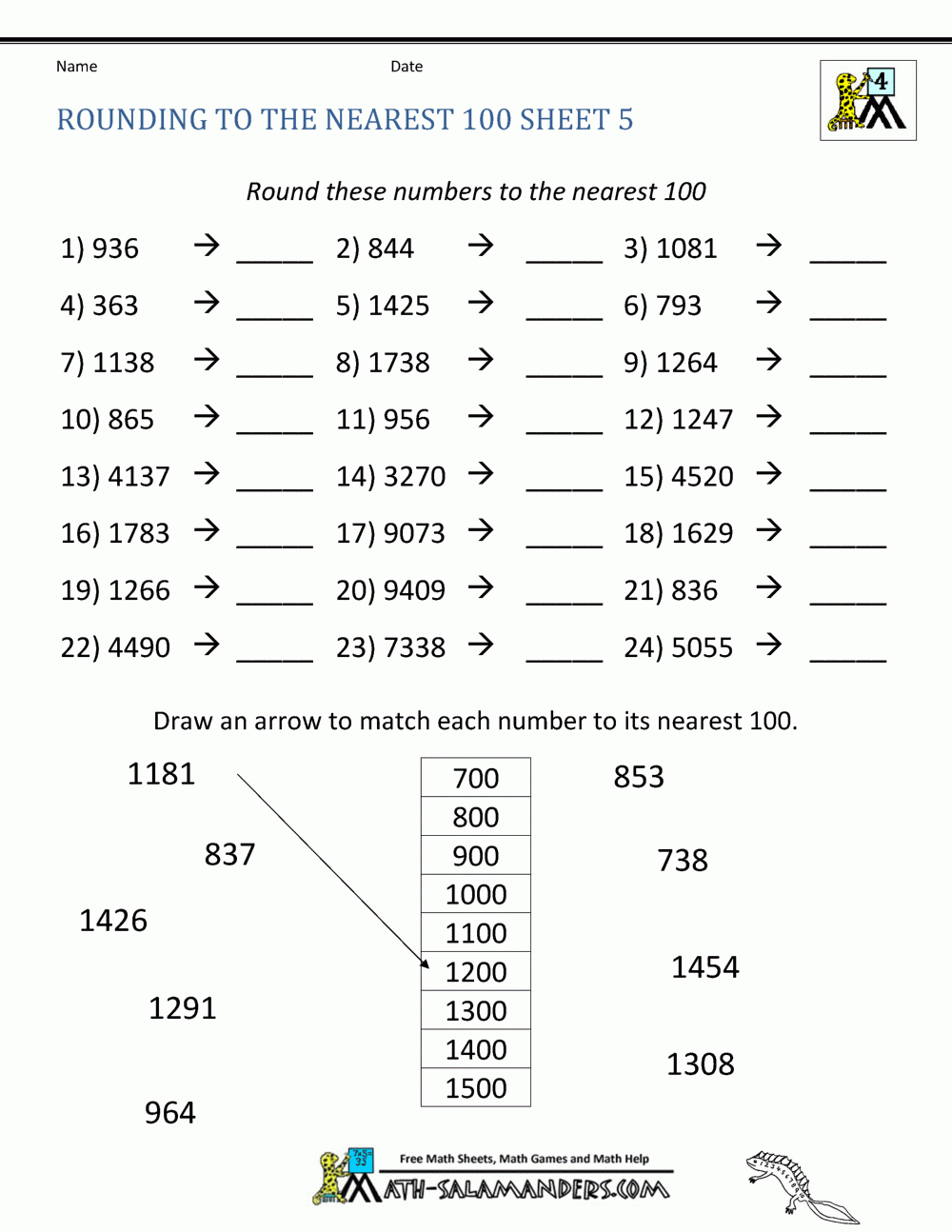 Grade 3 Rounding Numbers Worksheets DIY Worksheet