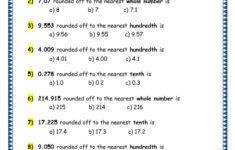 Grade 4 Maths Resources 3 4 Rounding Off Decimals Printable Worksheets