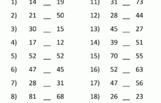 Greater Than Less Than Worksheet Comparing Numbers To 100