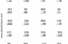 Large Number Worksheets Subtraction