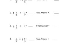 Multiplying Fractions By A Mixed Number Worksheet