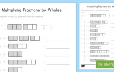 Multiplying Fractions By Wholes Visual Support Worksheet