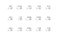 Multiplying Various Decimals By 2 Digit Whole Numbers B