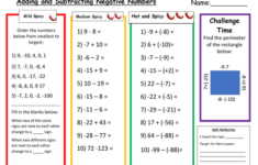 Negative Numbers Addition And Subtraction Worksheets Worksheets Master