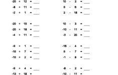 Negative Numbers Easy Worksheet Planetpsyd