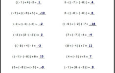 Negative Numbers For Negative Numbers Order Of Operations Parentheses