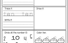 Number 1 20 Practice set 1 Kindergarten Math Worksheets On Best