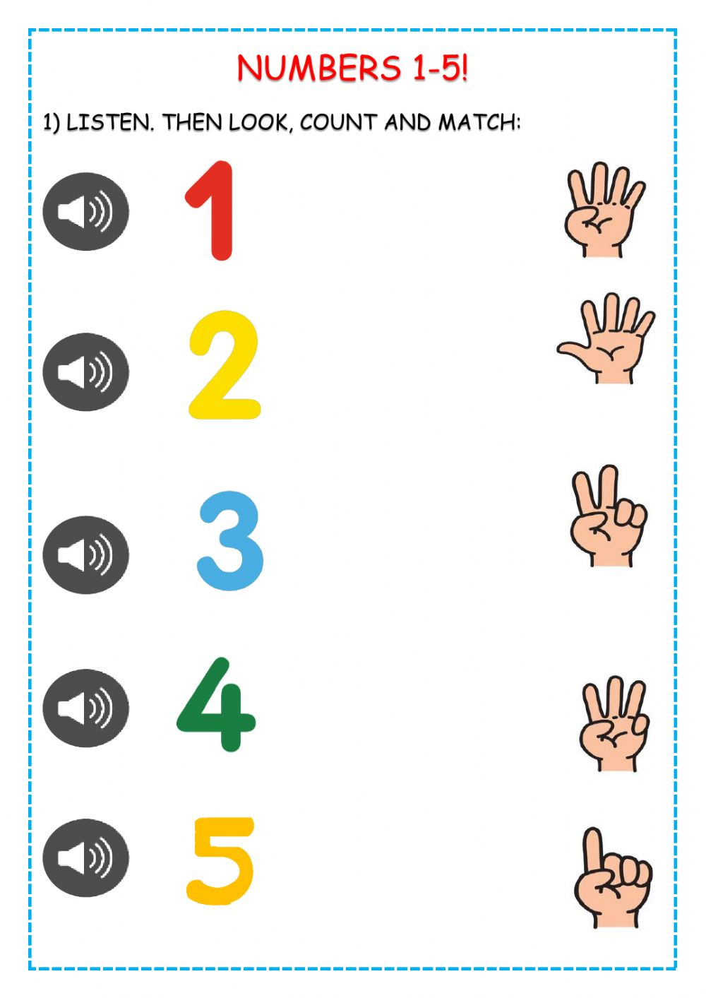 Numbers 1 5 Free Worksheet