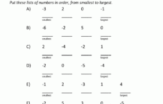 Ordering Negative Numbers From 10 To 10