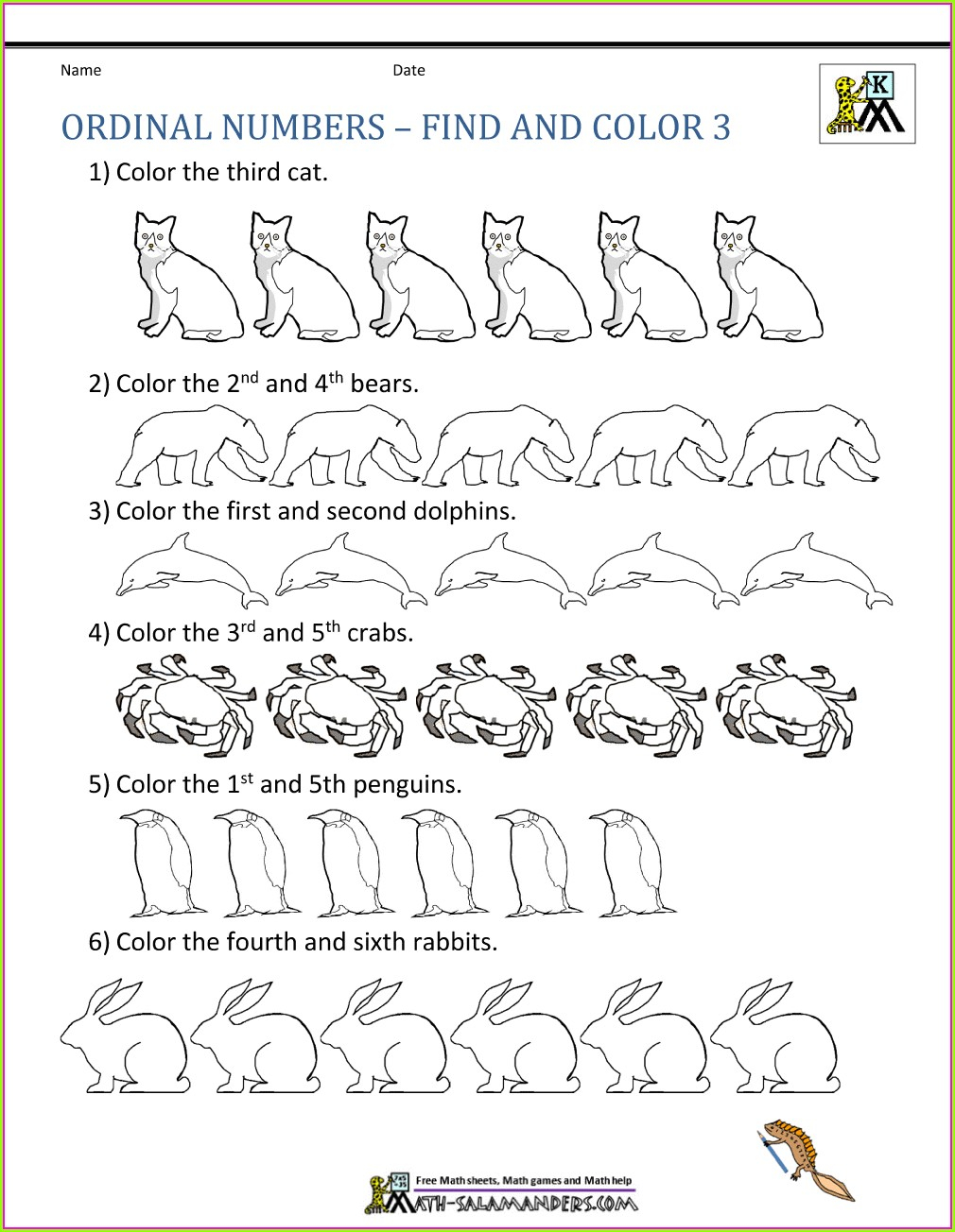 Ordinal Numbers Worksheets For 1st Grade Worksheet Resume Examples