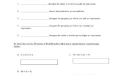 Properties Of Real Numbers Worksheet